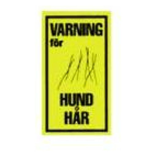 Klisterdekal Varning För Hundhår